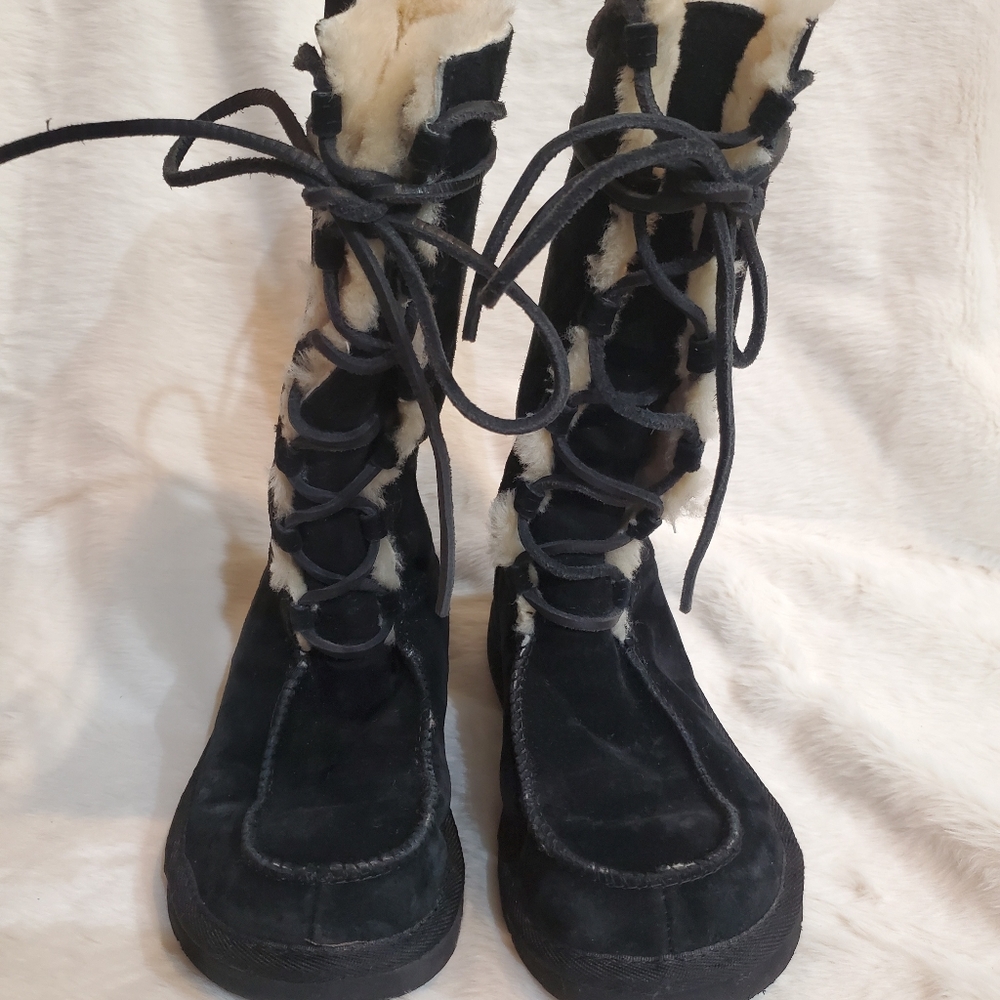 Ugg Suede Lace Up Boots - Picture 2 of 13